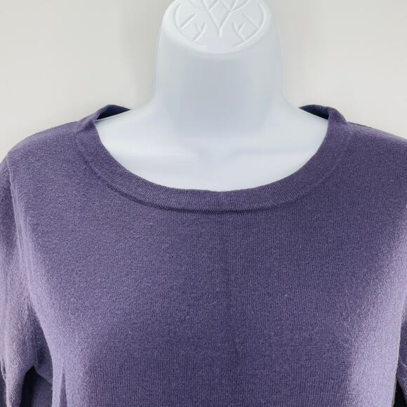 White Stuff Purple Wool Blend Button Sides Scoop Neck Long Sleeve UK Sweater 8 - Picture 3 of 11